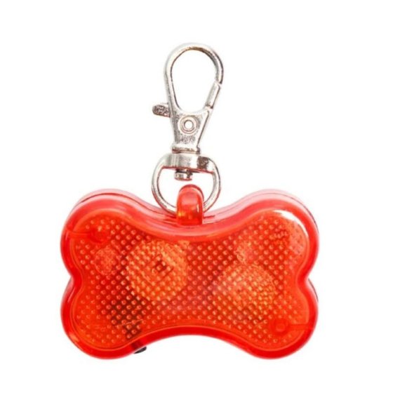 LED Safety Light Name Tag Bone Shaped Pendant Dog - Picture 10 of 13